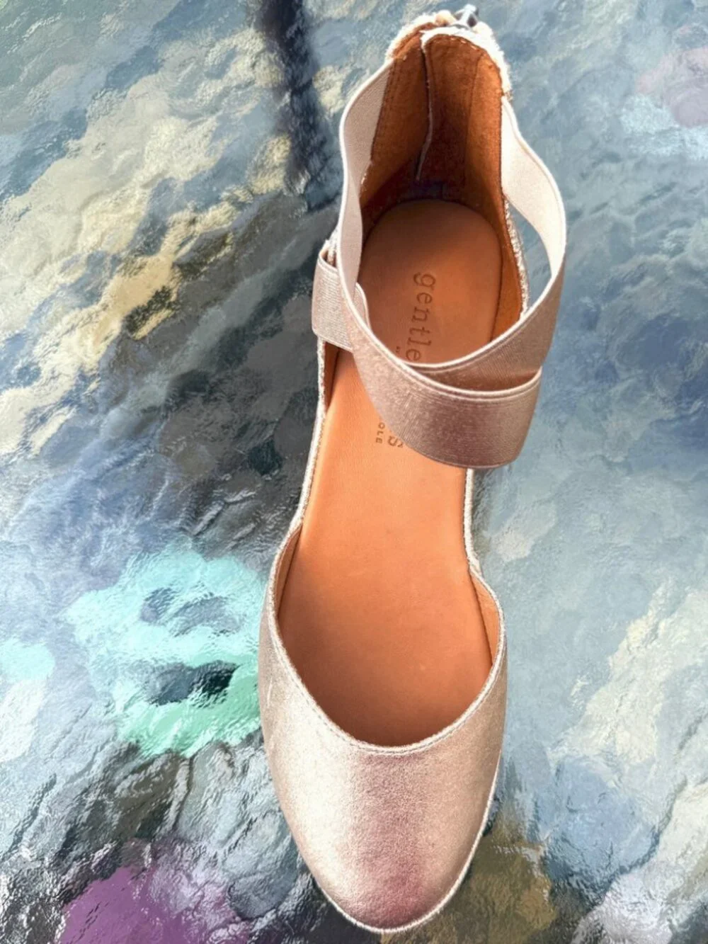 Gentle Souls by Kenneth Cole Noa Metallic Rose Gold Demi Wedge d'Orsay Shoe NWOT